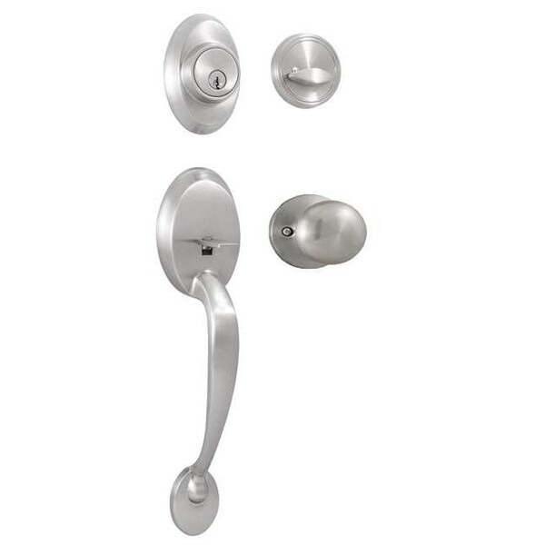 Weslock Hillcrest SGL CYL Handleset Salem Trim Satin Nickel 02810-NSNFR2D - main